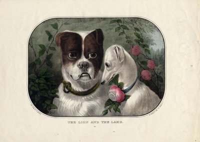 Der Löwe und das Lamm, veröffentlicht von N. Currier, New York, ca. 1838-56 von Nathaniel Currier
